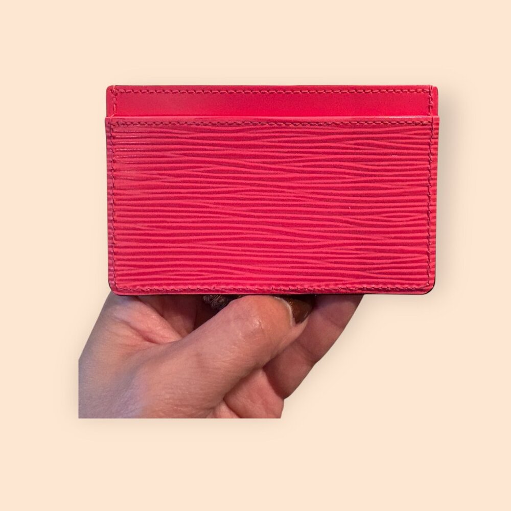 Authentic Louis Vuitton Epi Leather Card Holder | Hot Pink | Box + Bag - Picture 5 of 6